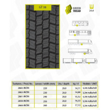 GT 295/80R22,5 GT38 EU2 atjaunota riepa 3PMSF Drive Regional